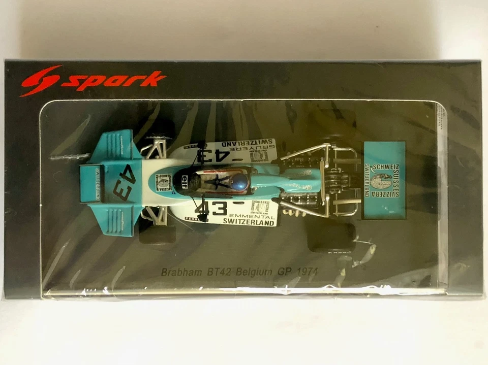 F1 1:43 Spark S4783 Brabham BT42 N°43 Gerard Larrousse Belgium GP 1974, New - Immagine 2 di 3