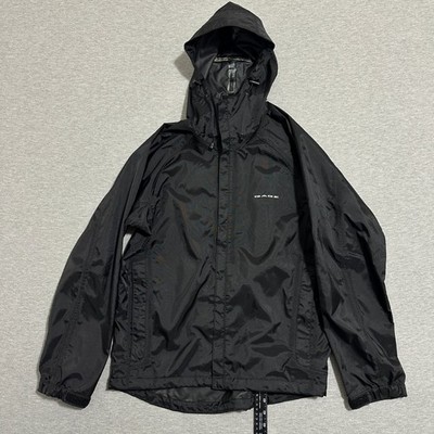 Gage Grundens Technical Gear Hooded Rain Jacket Long Sleeve Black Mens Size XS