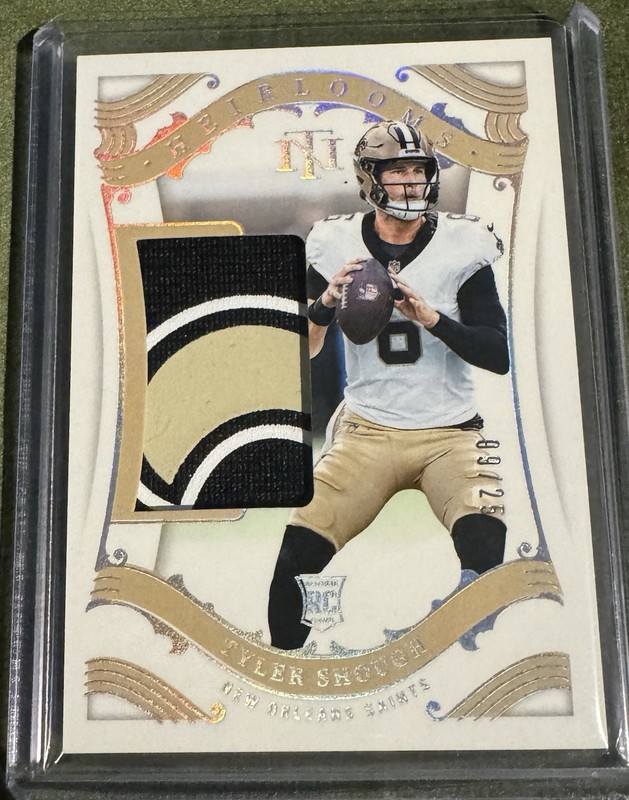 2025 Panini National Treasures Tyler Shough Heirlooms RC Patch Holo Silver #/25