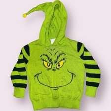 Dr. Seuss How The Grinch Stole Christmas Kid  s Sweater Hood Long Sleeve Size 2T