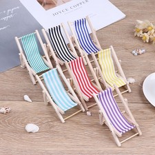 1Pc 1:12 Dollhouse Miniature Wooden Lounge Chair Dollhouse Beach Chai L3 L4B TA