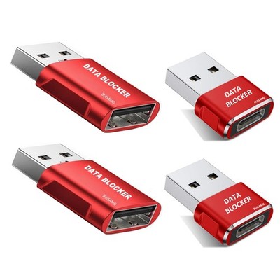 USB Data Blocker USB A/C, Anti~Hacking Charge Protector, 4~Pack