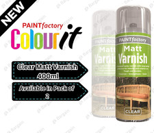2x Clear Matt Varnish Spray 400ml Wood Gloss Finish Tough Durable Indoor Outdoor