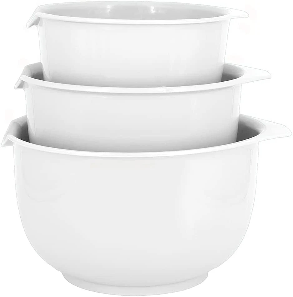 Mixing Bowls with Pour Spout, Set of 3 | Nesting Design Saves Space | Non-Slip,