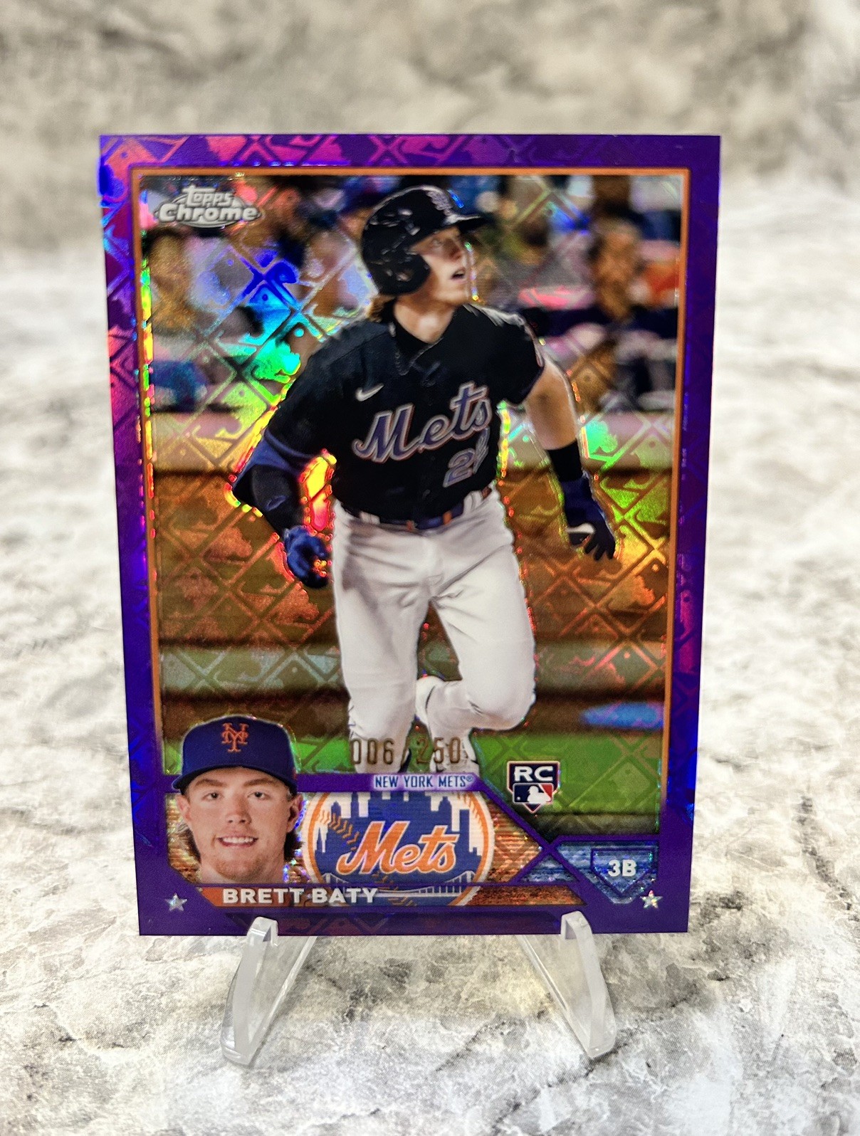 2023 Topps Chrome Logofractor Edition Purple Refractor /250 Brett Baty RC