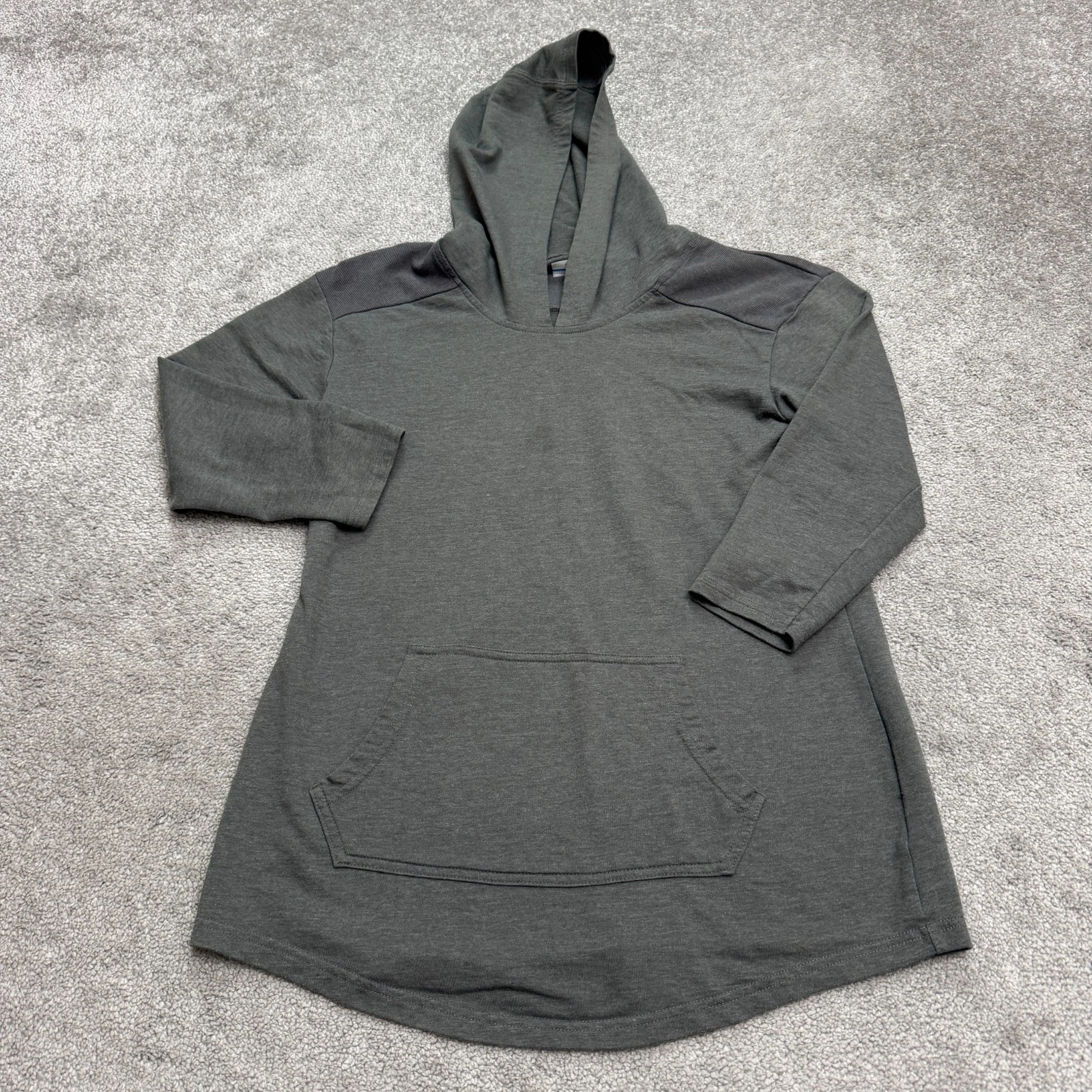Columbia Tunic Hoodie Pullover Sweatshirt Womens Medium Gray 3/4 Sleeve Outdoor