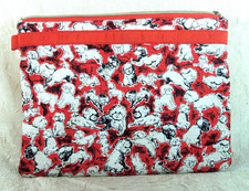 CAROLINA HERRERA Cosmetic Makeup Bag Neiman Marcus Puppy Dog Padded 11"x8"