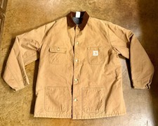 Carhartt 90s Vintage Blanket Lined Chore Coat Jacket 2XL Tall XXL Duck Brown Tan