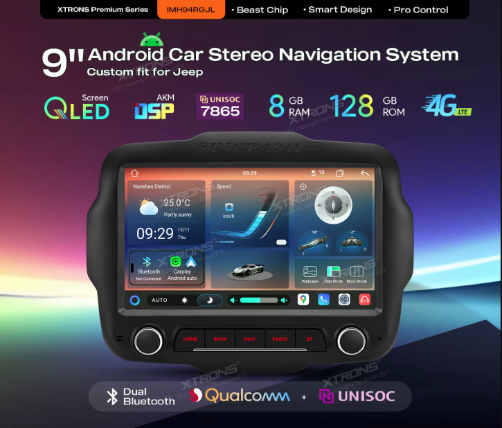 Autoradio GPS Xtrons per Jeep Renegade con Android 14 foto 2