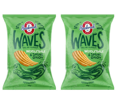 Seabrook Waves Wensleydale & Spring Onion Flavour Crisps 140g NEW PACK OF 2