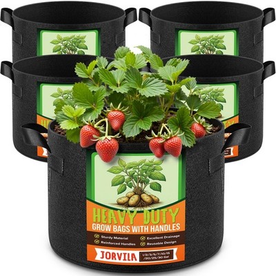 5 Pack 5 Gallon Grow Bags, Thickened Nonwoven Fabric Planter Pots with Handle...