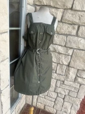 J for justify Brown Sleeveless Utility Dress 1x?xl