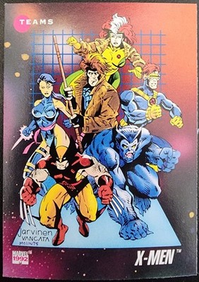 1992 Skybox Impel Marvel Universe Super Hero Team X-MEN w/Blue Strike Force #182