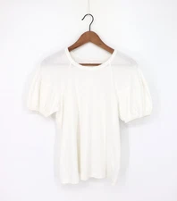 VELVET By Graham & Spencer Vernice Puff Sleeve Tee White S $99 A4