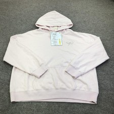 Aeropostale Hoodie Womens Small Pink Cloud Soft Rhinestone Bow Fleece Pullover
