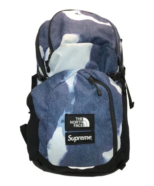SUPREME × THE NORTH FACE Sac à dos Pocono imprimé denim blanchi The North Face Su