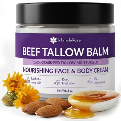 Intimate Rose Beef Tallow Balm for Skin & Face Care - Tallow and Honey.Exp-10/27
