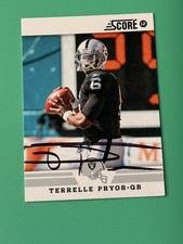 Hand Signed 2012 Score Oakland Raiders Terrelle Pryor #97 IP Autograph