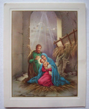 Nativity vintage Christmas greeting card FF11