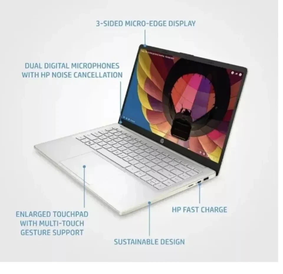 HP Laptop 14-eg0001na 4G LTE , 14 Inch, Snapdragon 7c Gen 2, 4GB, 128GB  PT-6257 - Image 3 of 4