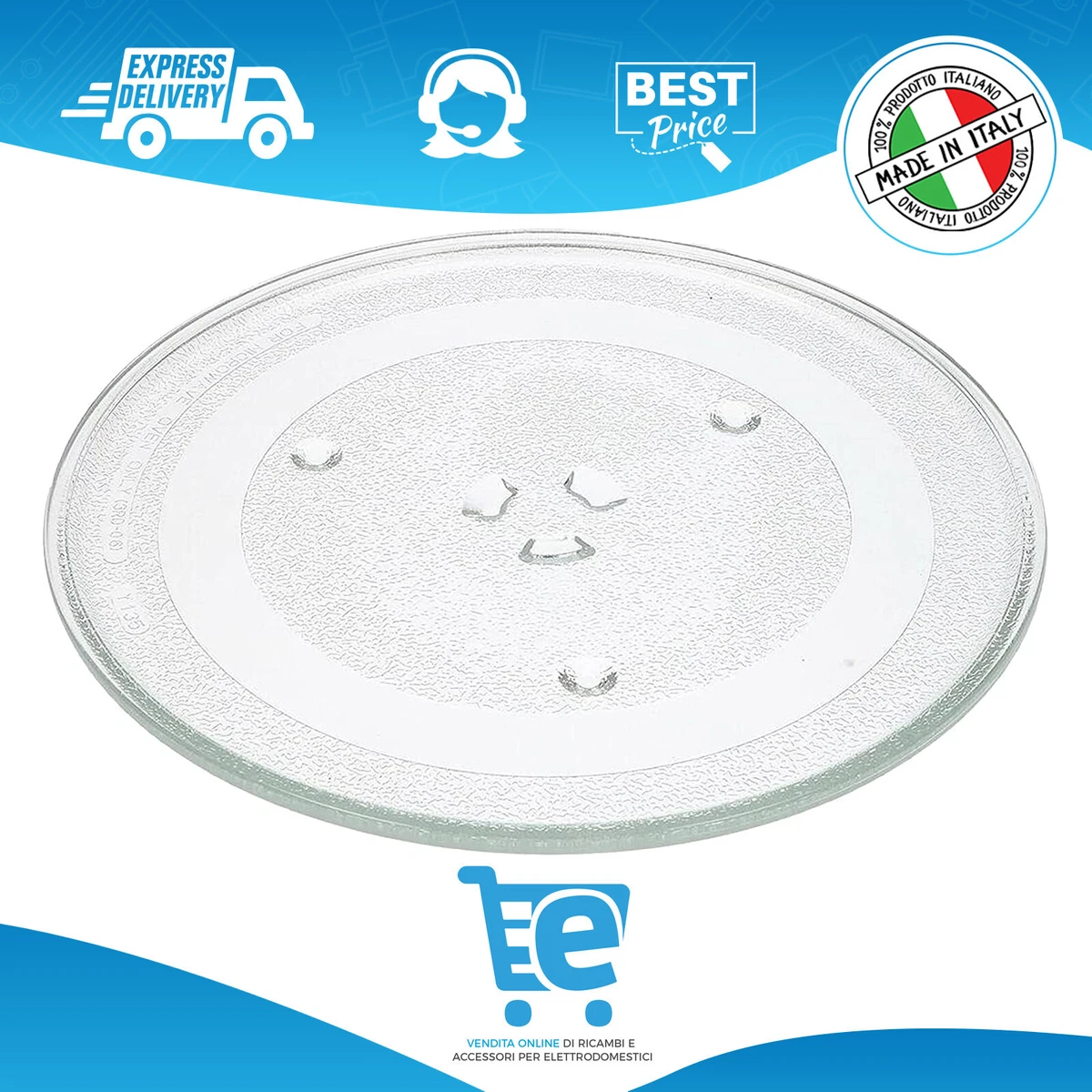 CANDY Piatto in Vetro Rotante da 24,5cm per Forno a Microonde