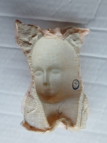 French Paris Boudoir Doll Mask Head Hand Painted Doll Face with Label 1920s #332 - Picture 8 of 11