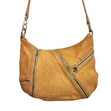 Marc By Marc Jacobs Flash Kelsey Pebbled Lamb Leather Zipper Shoulder Bag Yellow