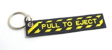 2 pcs REMOVE BEFORE FLIGHT PULL TO EJECT PILOT CREW EMBROIDERED TAG KEYCHAIN
