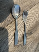 Vintage Sanitoy stainless steel baby utensils Spoon Korea, Fork Taiwan