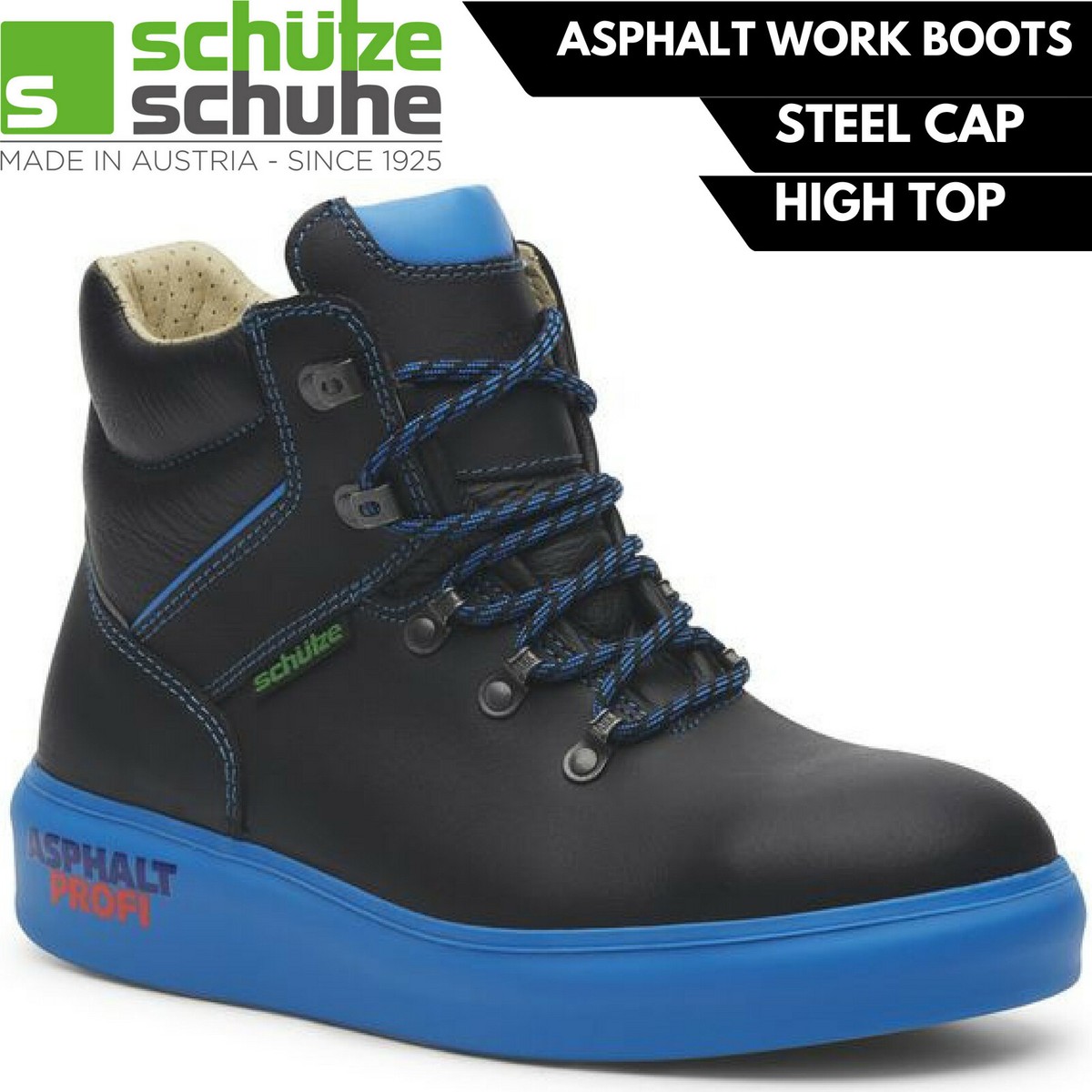 SCHUTZE Asphalt Work Boots 3M Reflective Steel Cap Shoes Made in