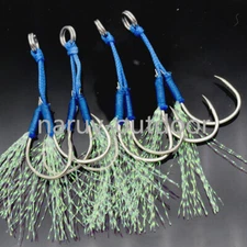 20PCS Jig Assist Double Fishing Hook High Carbon Steel Jigging Hook Saltwater