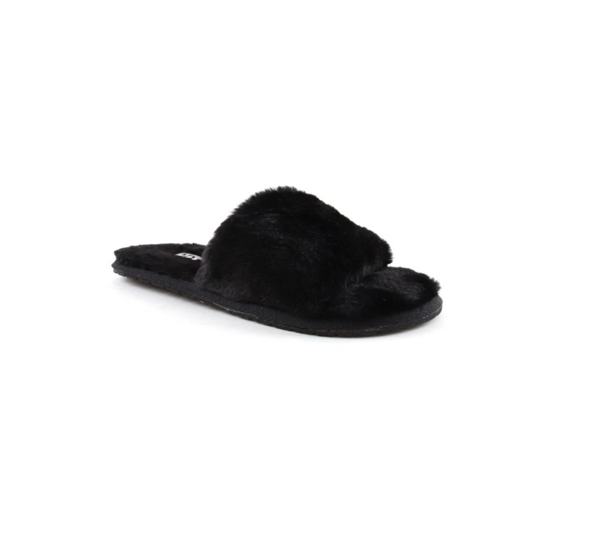 Ladies Womens Genuine Faux Fur Slippers Mules Non Slip Rubber Hard