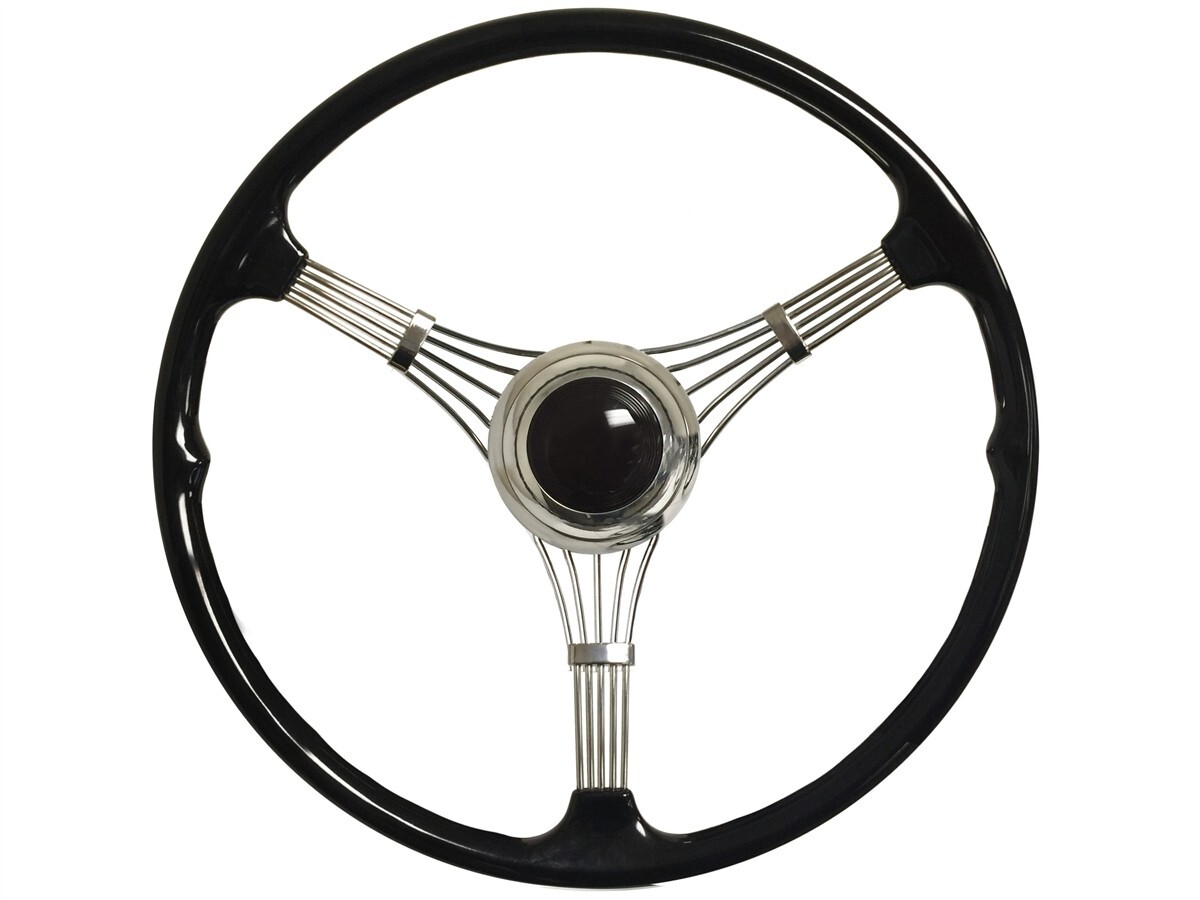 LimeWorks 1939 Style 16" Banjo Steering Wheel Kit w/ Black Horn (3 Bolt