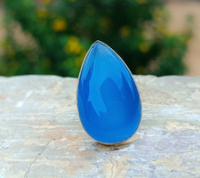 Blue Chalcedony Gemstone 925 Sterling Silver Ring Handmade , Women Ring SB-101
