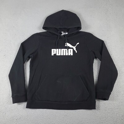 Puma Sweater Boys Medium Black Casual Pullover Hoodie Sweatshirt Kids *
