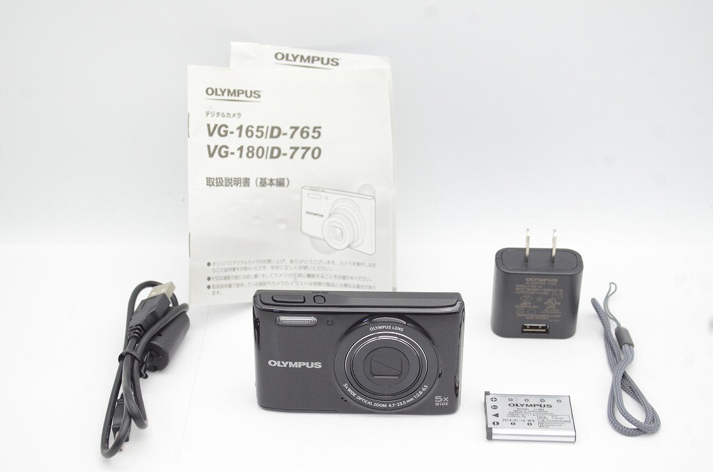 【美品】OLYMPUS STYLUS VG-180 ブラック Olympus Stylus VG-180 16.0MP Digital Camera - Black for sale