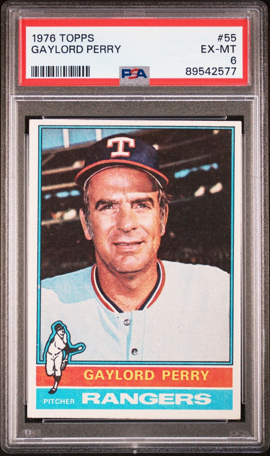 1976 Topps GAYLORD PERRY HOF card #55 Rangers PSA graded EX MT 6 (577)