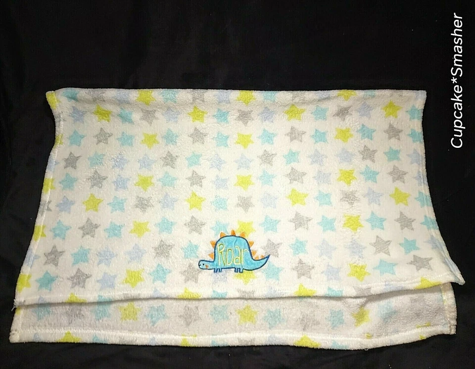 Baby Starters Dinosaurio Rugido Blanco Vellón ESTRELLA Manta Lovey Boy Aqua Gris Verde Foto 2 de 3