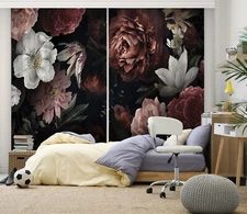 3D Red Peony Flowers ZHUA3204 Photo Curtain Window Blockout Fabric Vera 2023