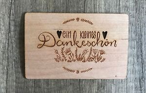 Grusskarte Aus Holz Danke Karte Kleines Dankeschon Geschenk Geschenkkarte Ebay