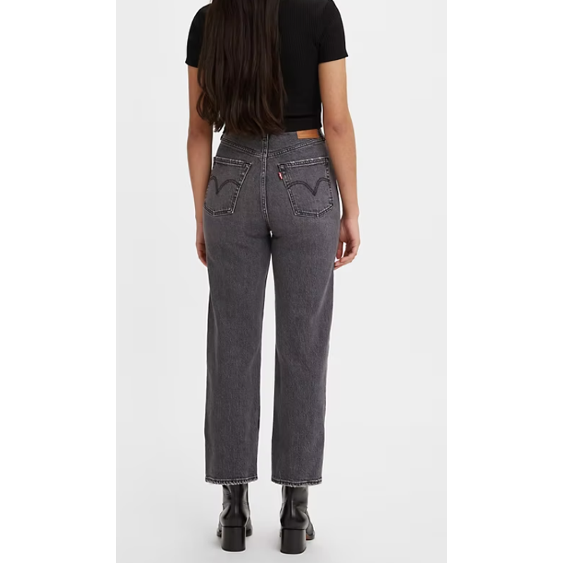 Levis Ribcage Straight Ankle 27 Well Worn Black | eBay