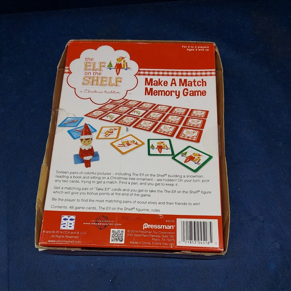 THE ELF ON THE SHELF CHRISTMAS TRADITION Memory Match Card Game w/Figure In Box - Image 2 of 4