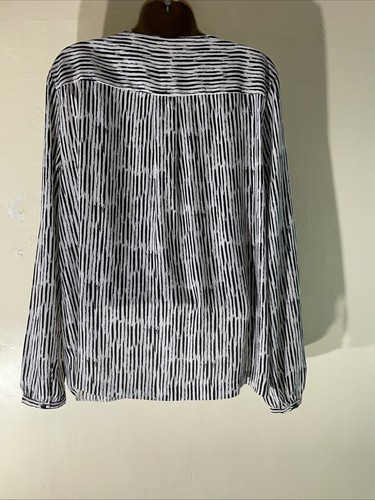 Womens Kaleidoscope Uk 16 Black&white Stripe Long Sleeve Casual Blouse Shirt - Picture 3 of 5