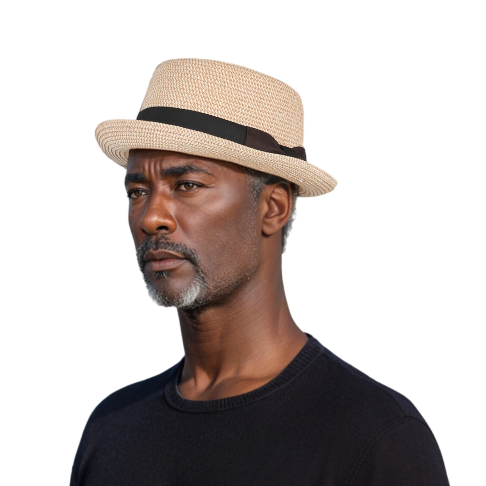 Unisex Straw Pork Pie Summer Hat - Summer Trilby Hat With Removable Feather