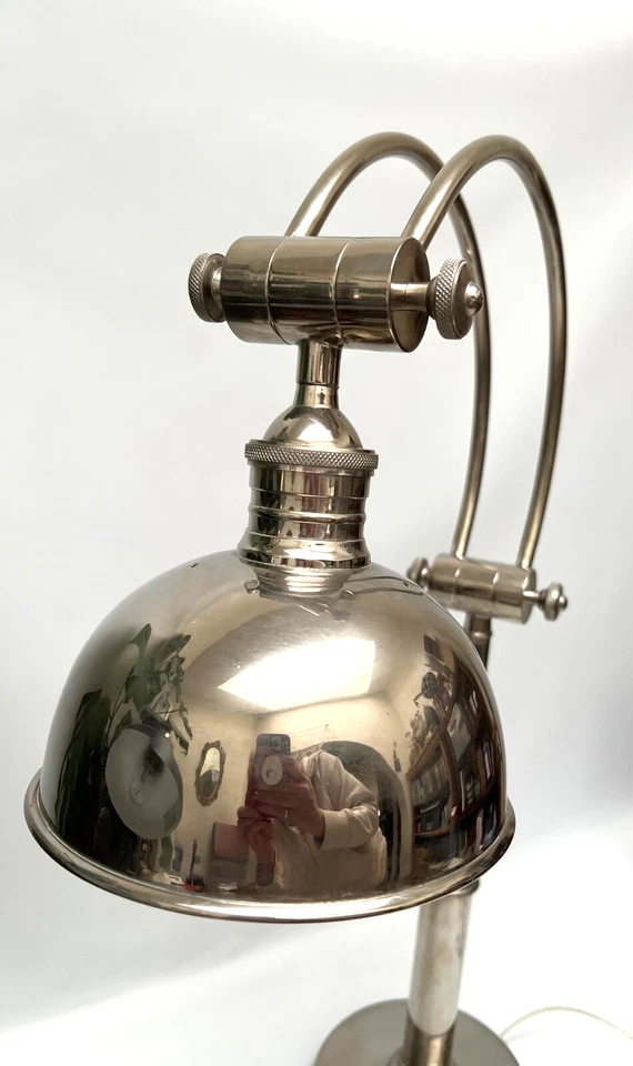 "Lámpara de mesa articulada industrial Jamie Young acero inoxidable cromo cuello de cisne 29""" Foto 2 de 4