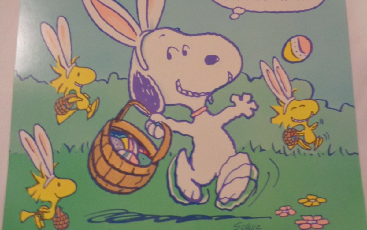 : Amazon.com 1958年　イースターエッグ ポスター SNOOPY BACKYARD Easter Eggs Painting Snoopy PEANUTS GLORY ポスター