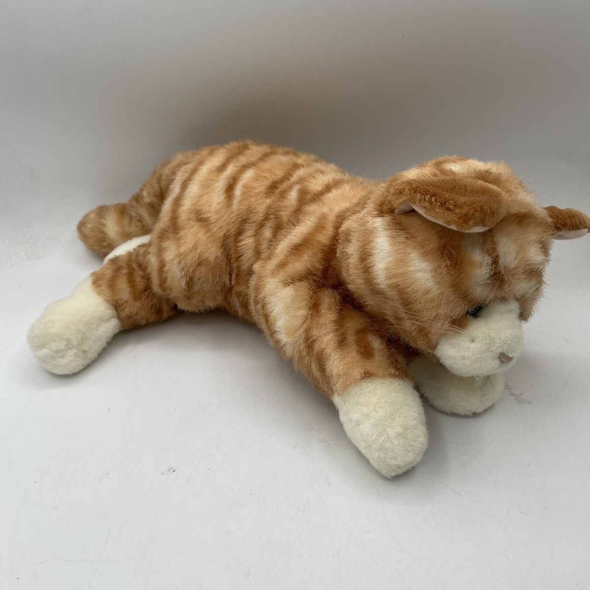 Russ Berrie DEMPSEY Plush Tabby Cat Orange White Striped 10