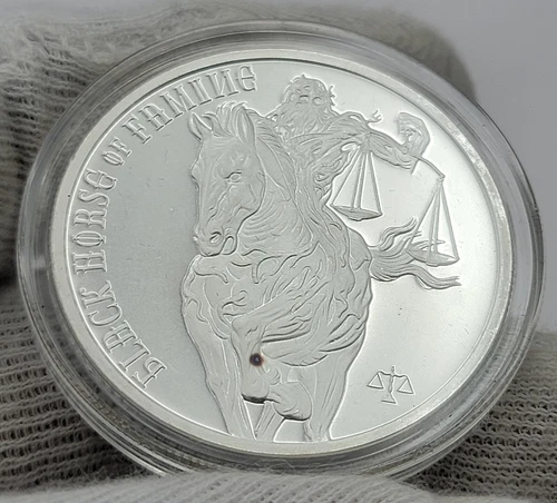 Black Horse of Famine 1 oz .999 Fine Silver Round Horsemen of the Apocalypse