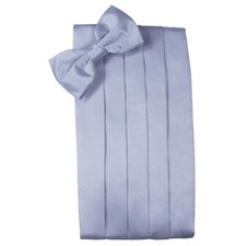 Men's Periwinkle Satin Bow Tie and Cummerbund Set