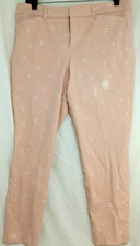 Old Navy Women?s Pixie Pants 10 Embroidered Daisy Ankle Trousers Casual Flawed